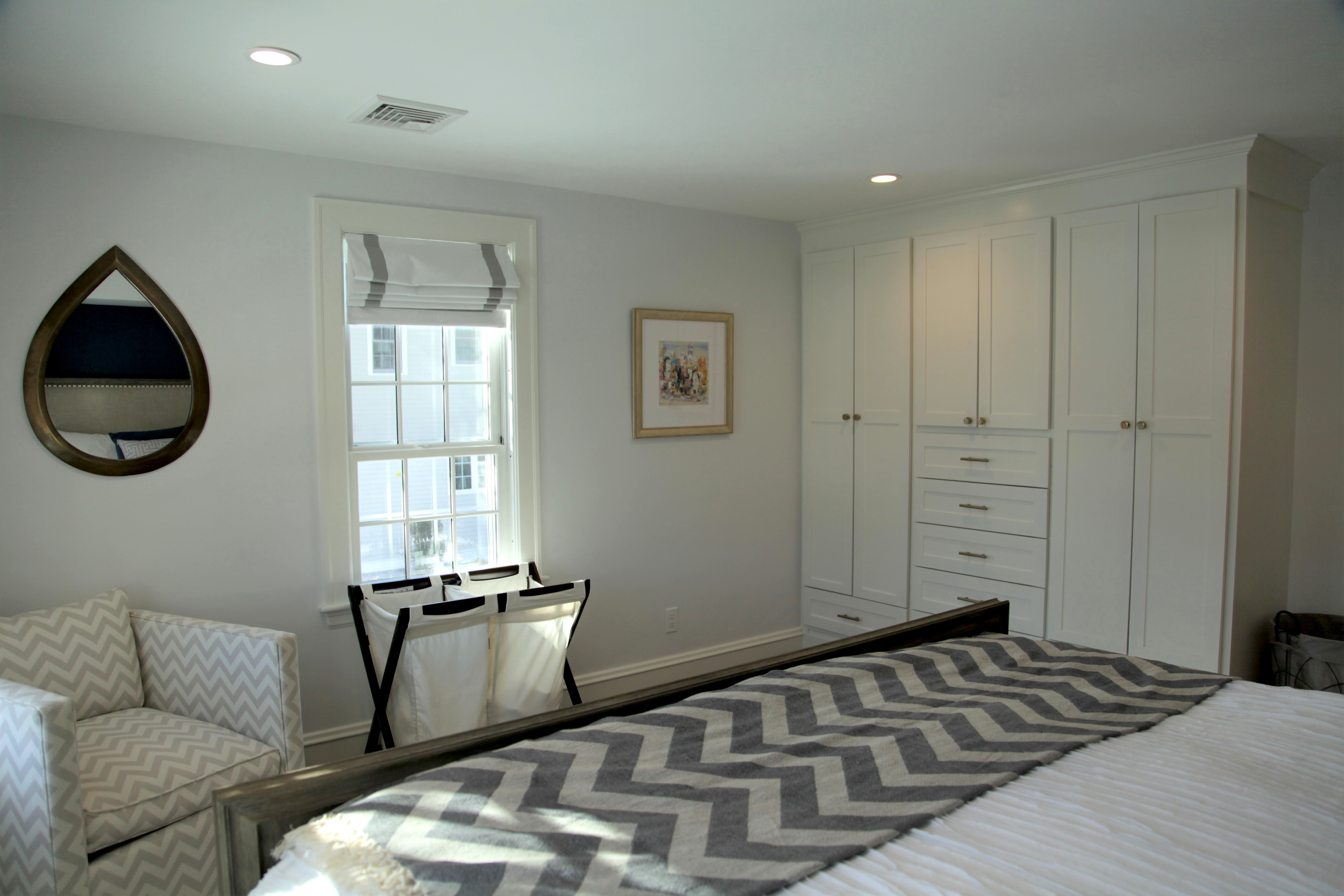 Master suite with custom built-ins