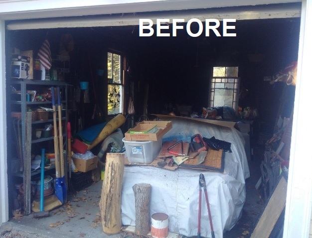 Inside garage before conversion